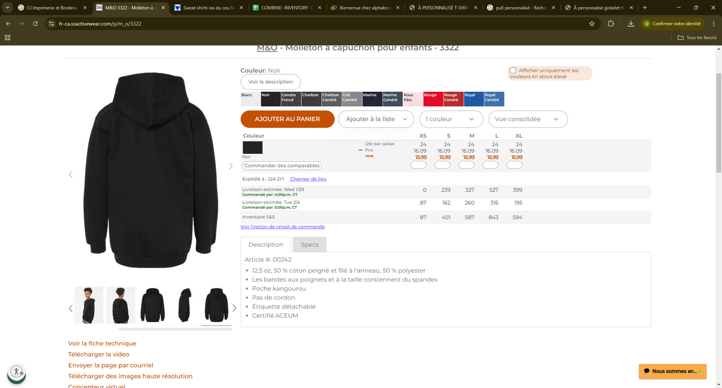 Sweat (hoodie) à capuche pour enfant personnalisable