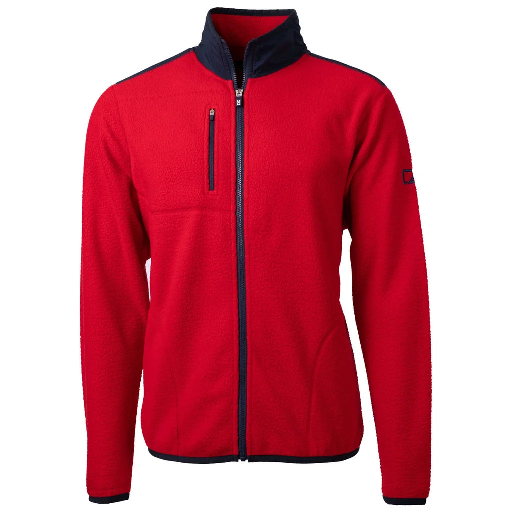 Veste polaire sherpa recyclée Cutter & Buck Cascade Epic Comfort pour homme, fermeture éclair intégrale MCO00070