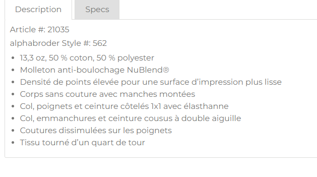 Chandail en coton