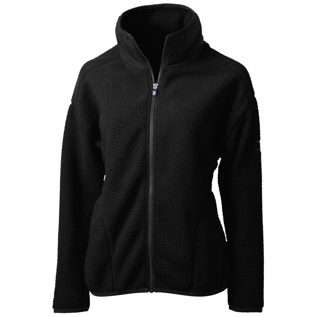 Veste polaire sherpa recyclée Cutter & Buck Cascade Epic Comfort pour femme avec fermeture éclair intégrale LCO00055