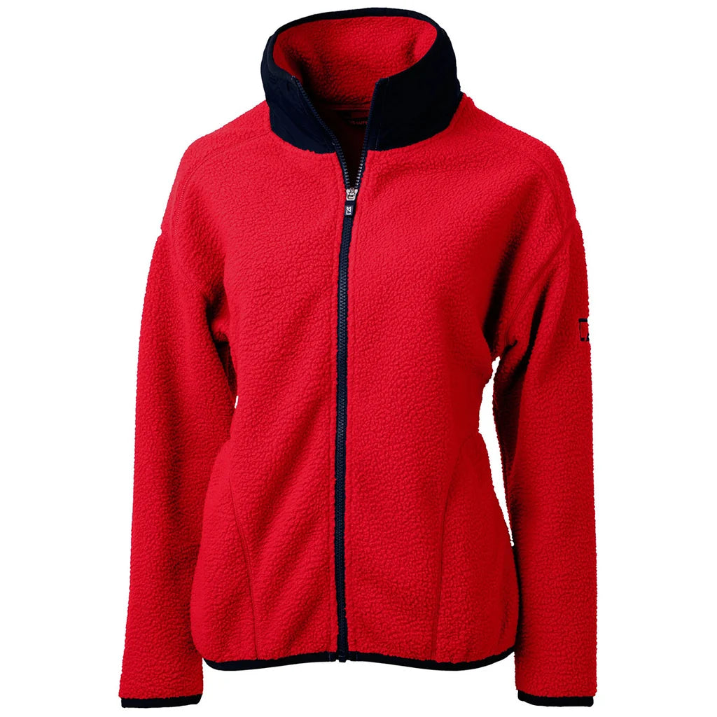 Veste polaire sherpa recyclée Cutter & Buck Cascade Epic Comfort pour femme avec fermeture éclair intégrale LCO00055
